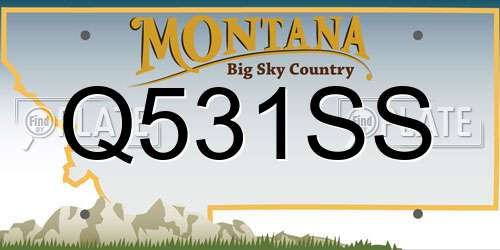 Q531SS Montana License Plate