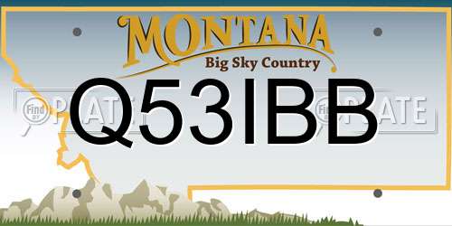 Q53IBB Montana License Plate