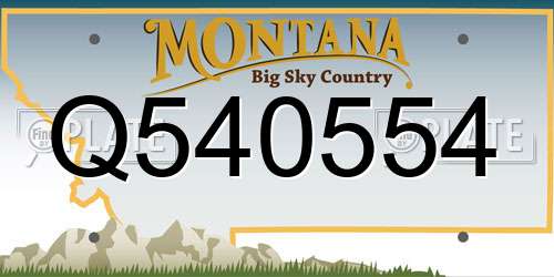 Q540554 Montana License Plate