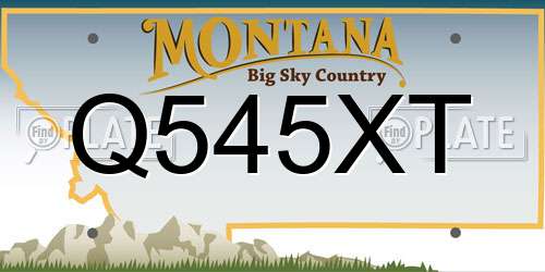 Q545XT Montana License Plate