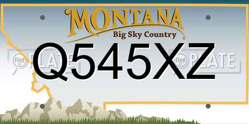 Q545XZ Montana License Plate