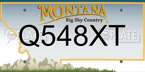 Q548XT Montana License Plate