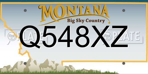 Q548XZ Montana License Plate