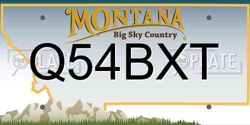 Q54BXT Montana License Plate