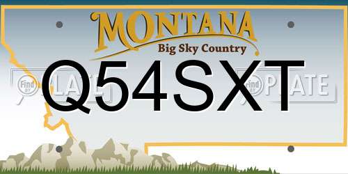Q54SXT Montana License Plate