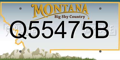 Q55475B Montana License Plate