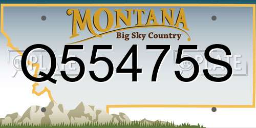 Q55475S Montana License Plate