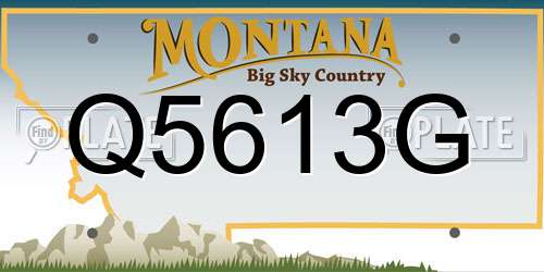 Q5613G Montana License Plate