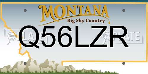Q56LZR Montana License Plate