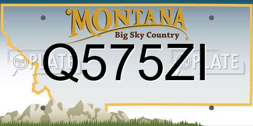 Q575ZI Montana License Plate
