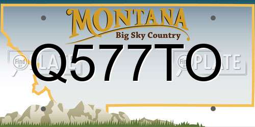 Q577TO Montana License Plate