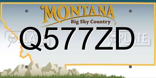 Q577ZD Montana License Plate