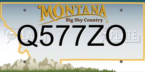 Q577ZO Montana License Plate