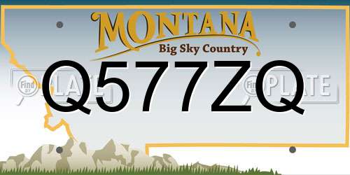 Q577ZQ Montana License Plate