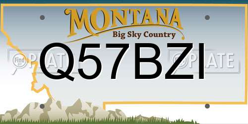 Q57BZI Montana License Plate
