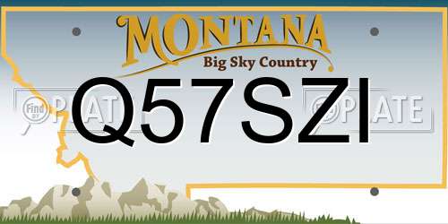Q57SZI Montana License Plate
