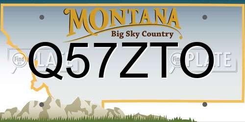 Q57ZTO Montana License Plate