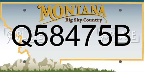 Q58475B Montana License Plate