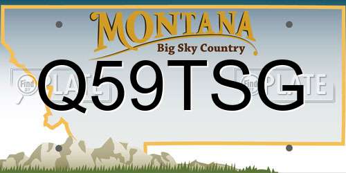 Q59TSG Montana License Plate