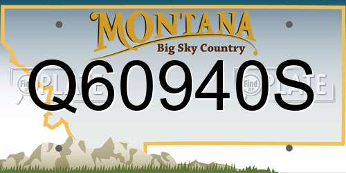 Q60940S Montana License Plate