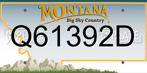 Q61392D Montana License Plate