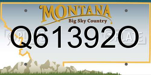 Q61392O Montana License Plate