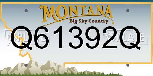 Q61392Q Montana License Plate