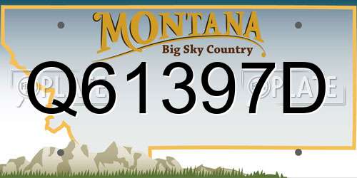 Q61397D Montana License Plate