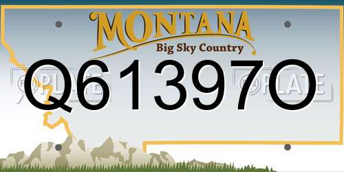 Q61397O Montana License Plate