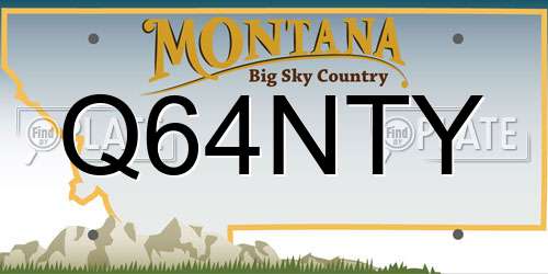 Q64NTY Montana License Plate