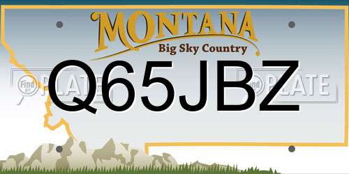 Q65JBZ Montana License Plate
