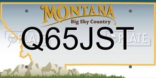 Q65JST Montana License Plate
