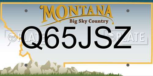 Q65JSZ Montana License Plate