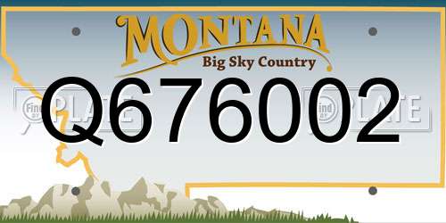 Q676002 Montana License Plate