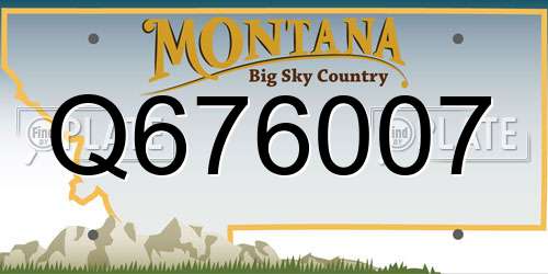 Q676007 Montana License Plate