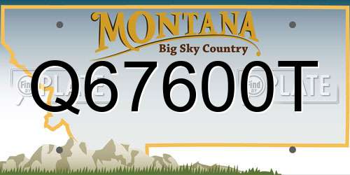 Q67600T Montana License Plate