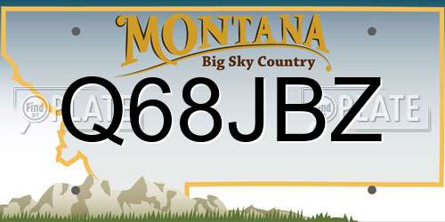 Q68JBZ Montana License Plate