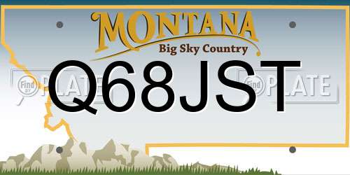 Q68JST Montana License Plate