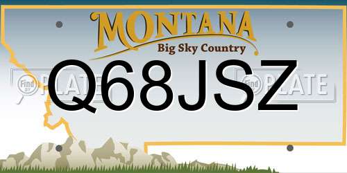 Q68JSZ Montana License Plate