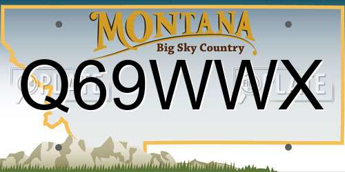 Q69WWX Montana License Plate