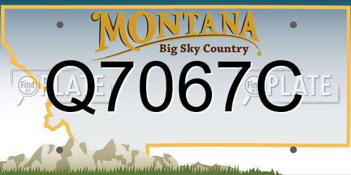 Q7067C Montana License Plate