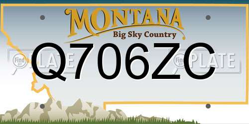 Q706ZC Montana License Plate