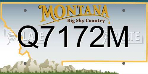 Q7172M Montana License Plate
