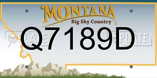 Q7189D Montana License Plate