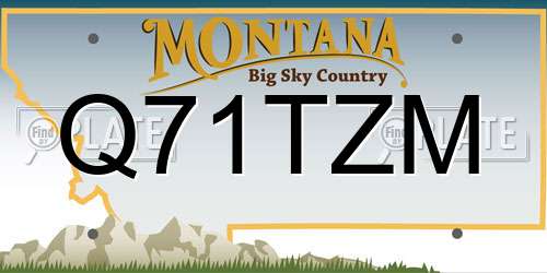 Q71TZM Montana License Plate