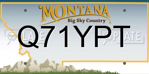 Q71YPT Montana License Plate