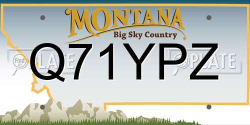 Q71YPZ Montana License Plate