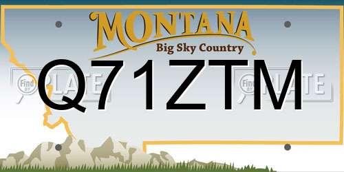 Q71ZTM Montana License Plate