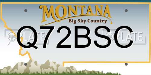 Q72BSC Montana License Plate