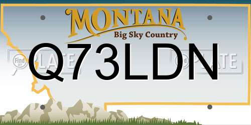 Q73LDN Montana License Plate